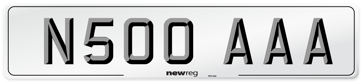 N500 AAA Number Plate from New Reg